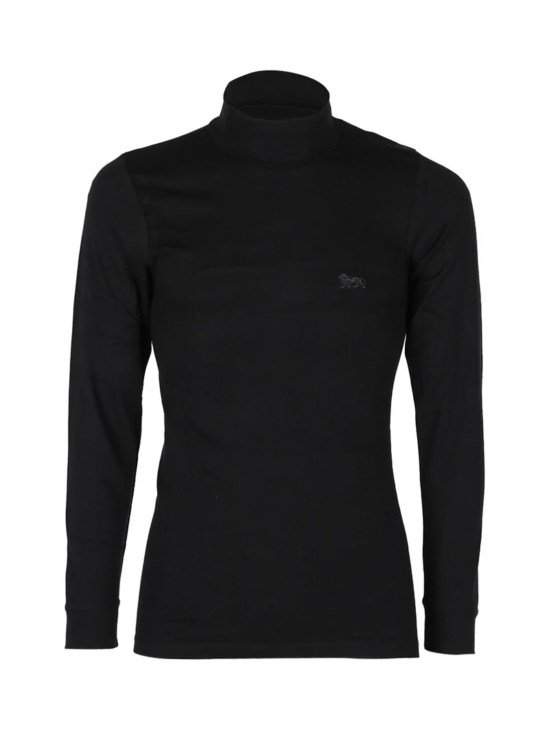 Maglia a lupetto da uomo a maniche lunghe - nero