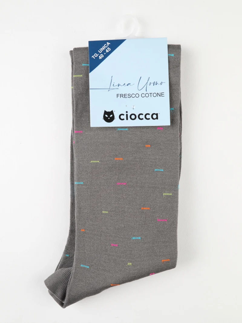 Calze lunghe da uomo in fresco cotone - grigio