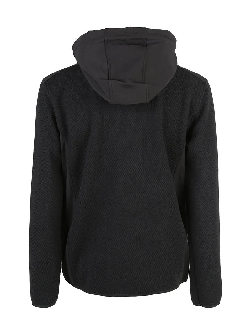 Felpa invernale da uomo con cappuccio e zip - nero