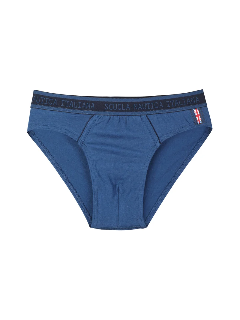 Slip da uomo in cotone tinta unita - blu