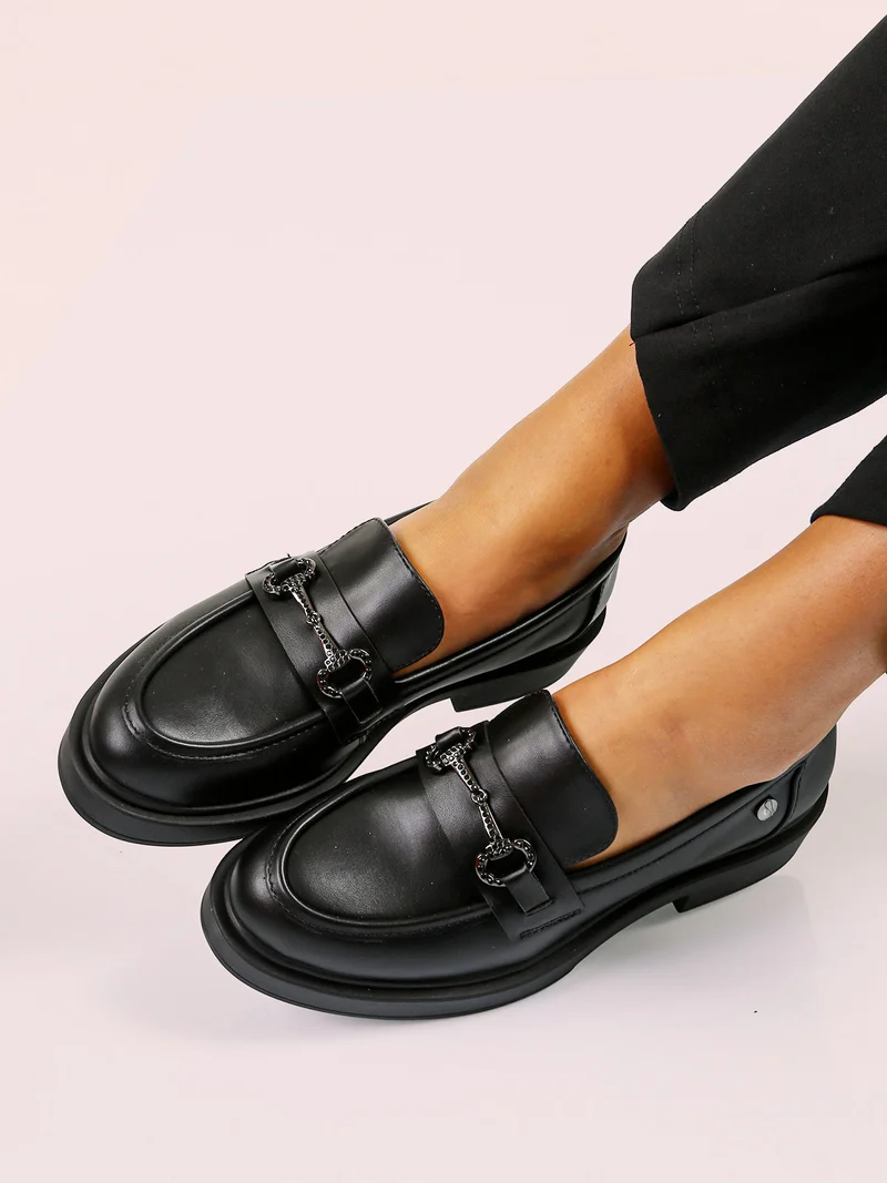 Mocassini donna in ecopelle - nero