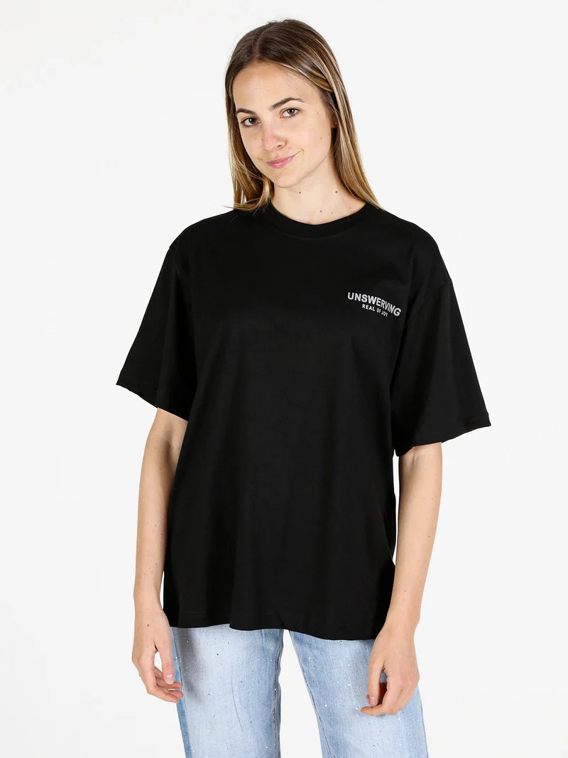 T-shirt girocollo oversize - nero