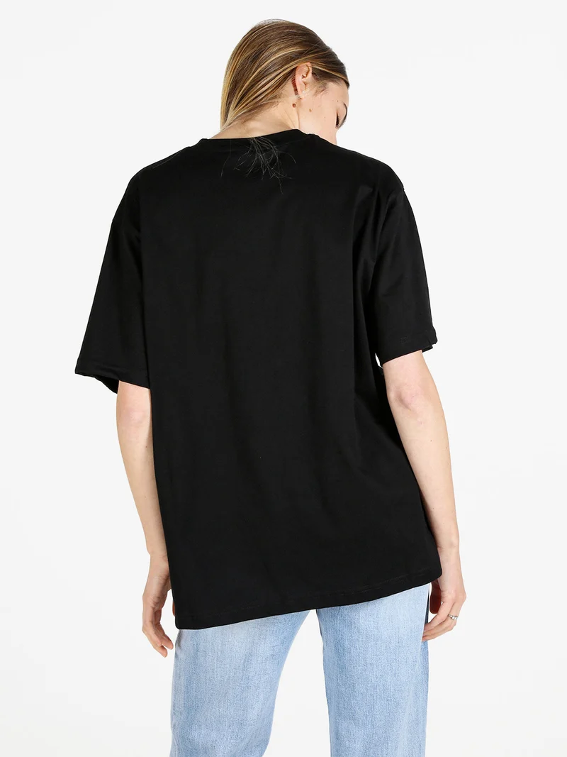 T-shirt girocollo oversize - nero