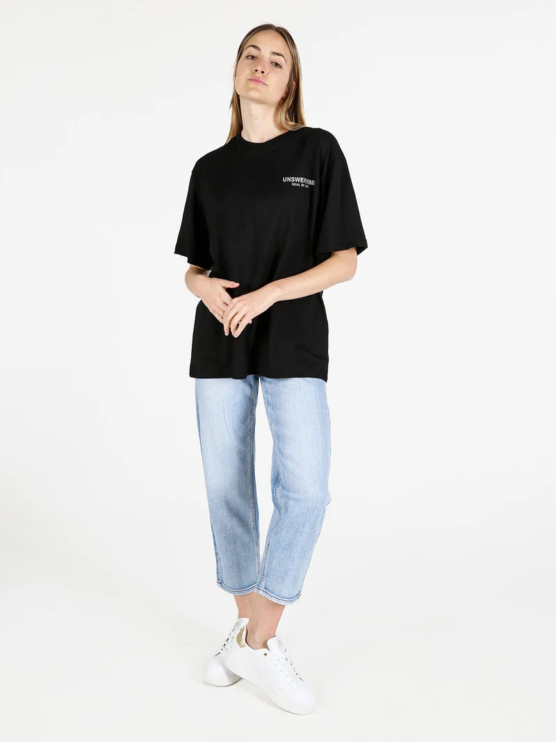 T-shirt girocollo oversize - nero