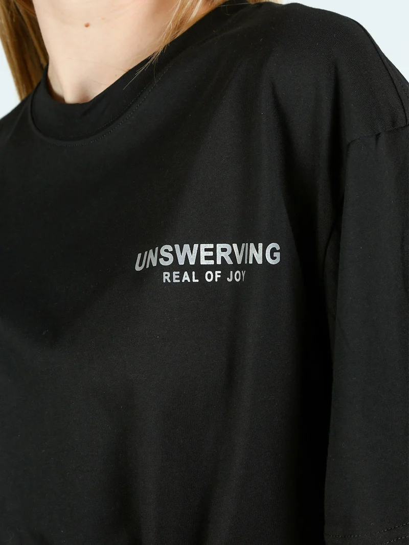 T-shirt girocollo oversize - nero