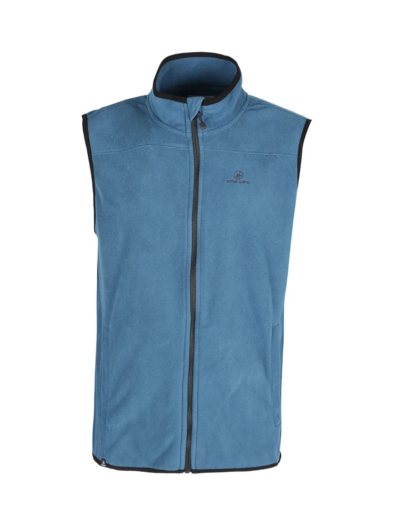 Gilet da uomo in pile con zip - bluette