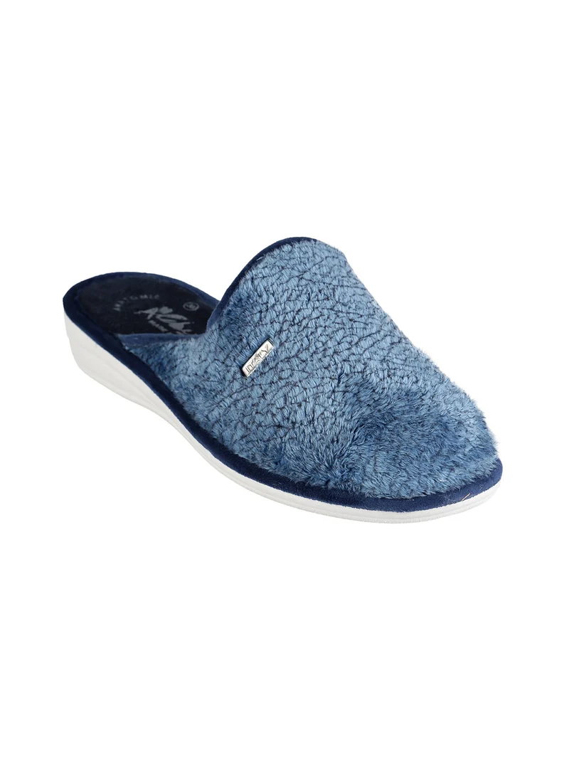 Pantofole donna invernali in ecopelo - blu