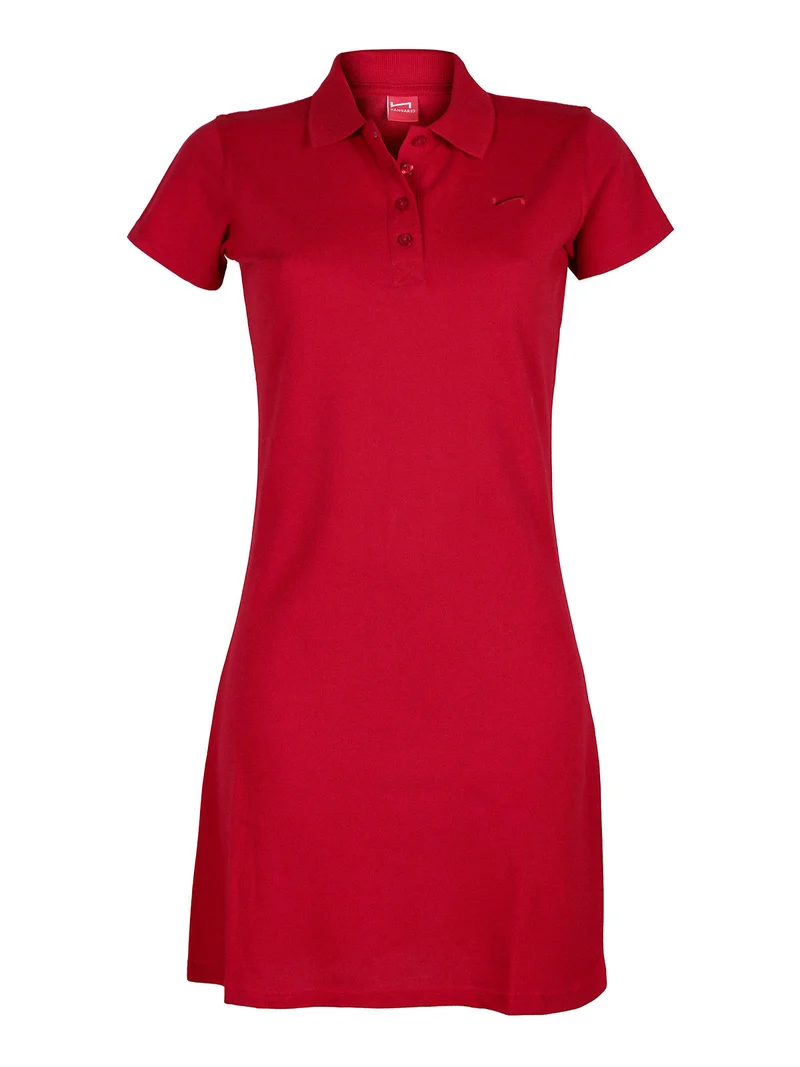 Vestito donna in cotone a maniche corte - rosso