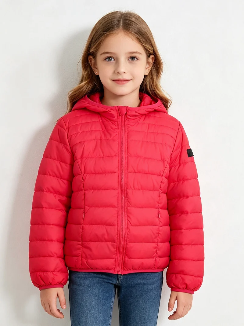 Dolly VII Bomber HD PAD G giubbino con cappuccio rosa fluo - rosso