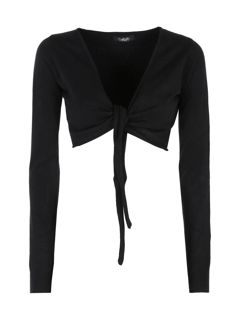 Coprispalle scaldacuore donna in maglia - nero