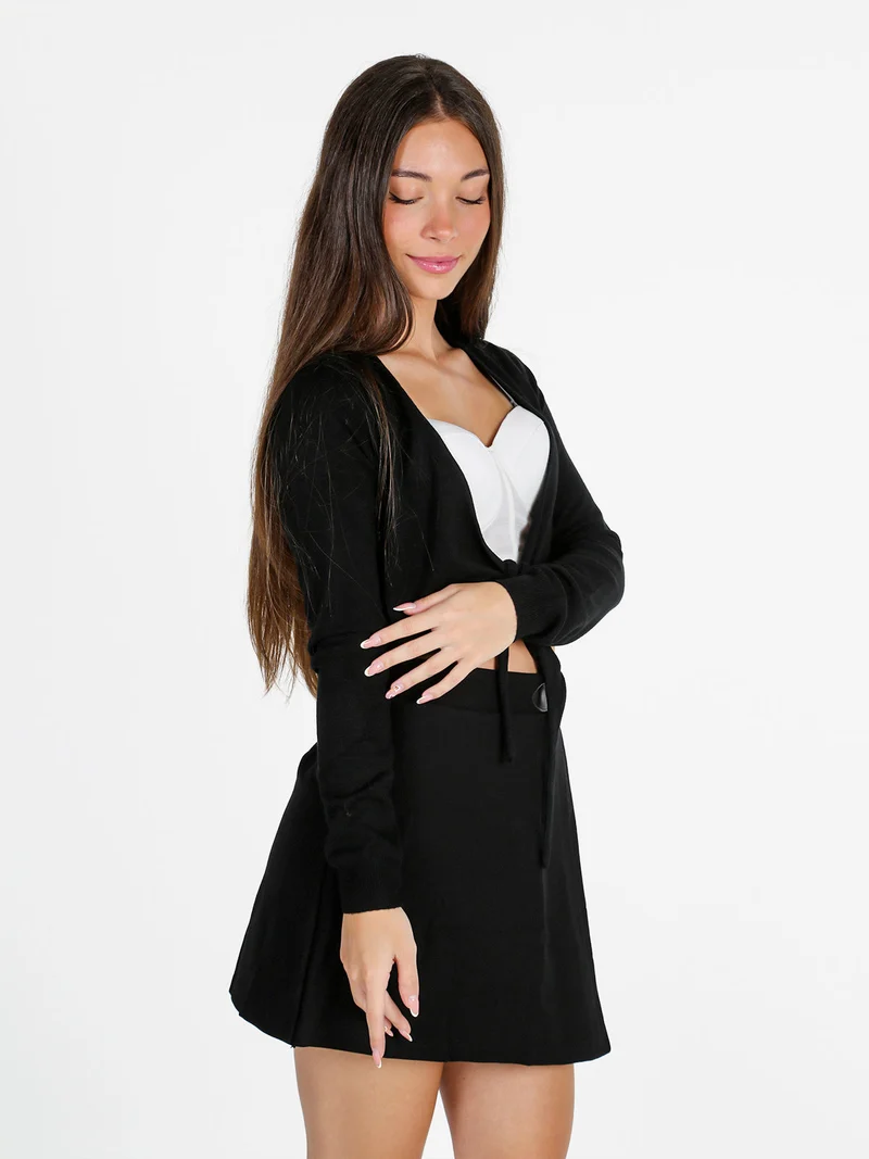 Coprispalle scaldacuore donna in maglia - nero
