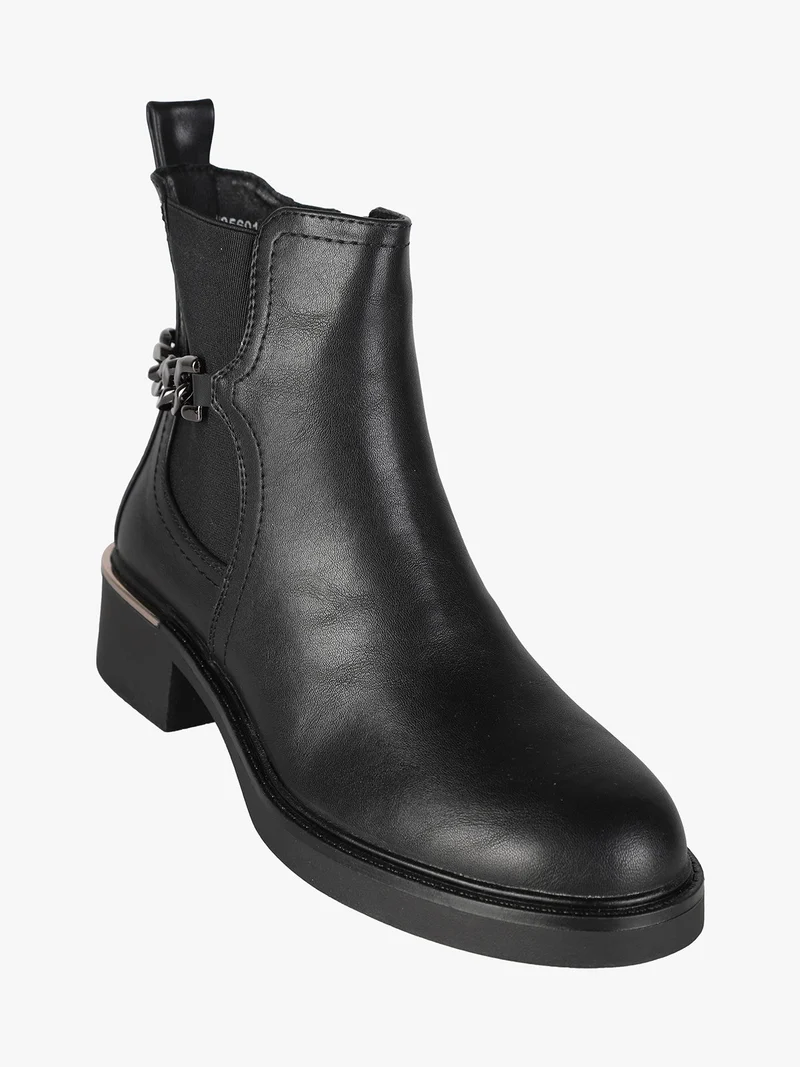 Stivaletti donna con catena - nero