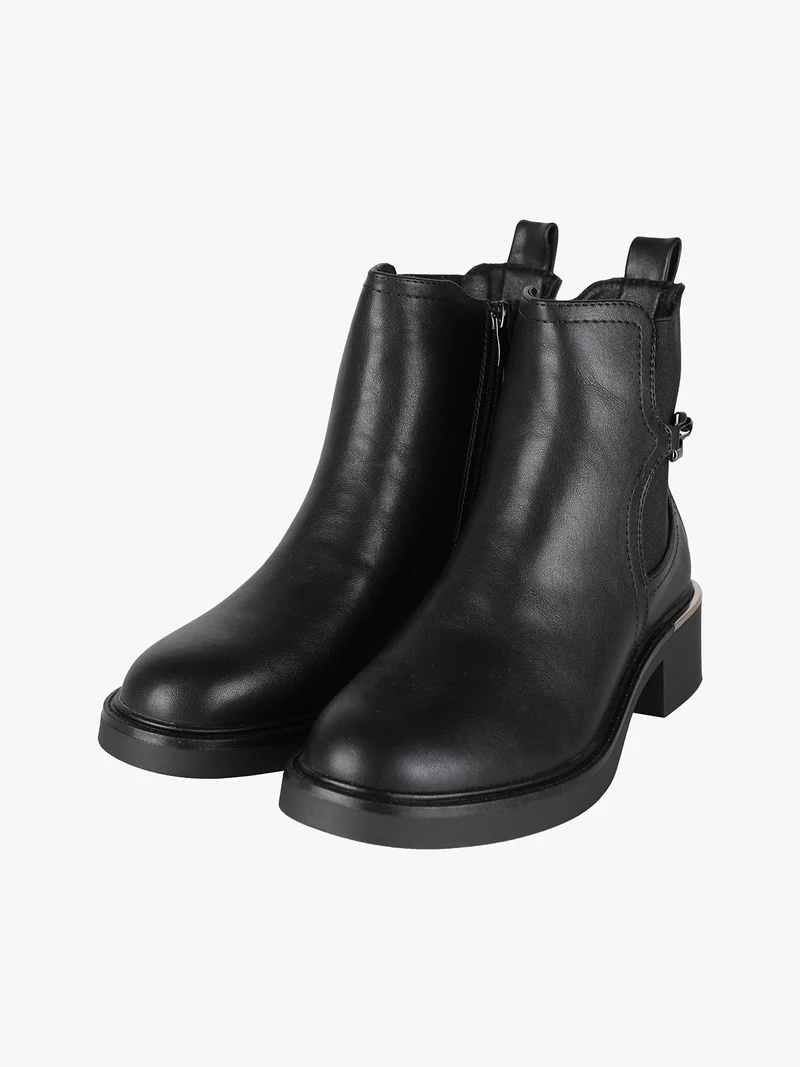 Stivaletti donna con catena - nero