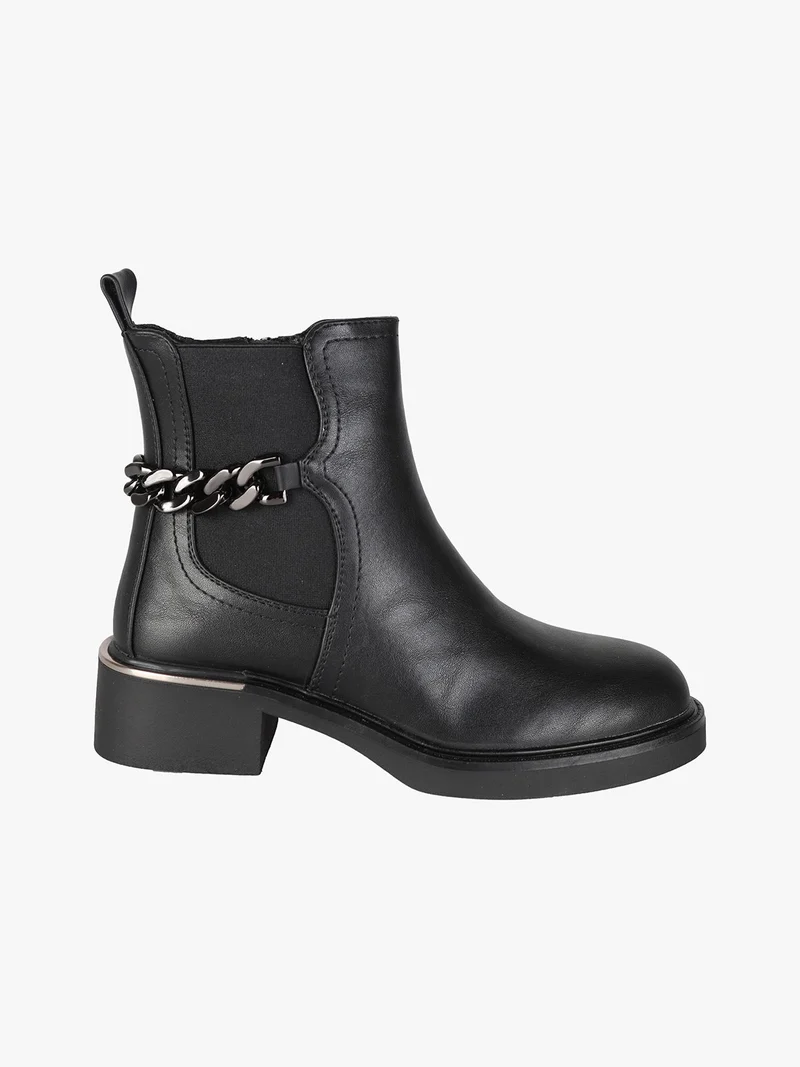 Stivaletti donna con catena - nero