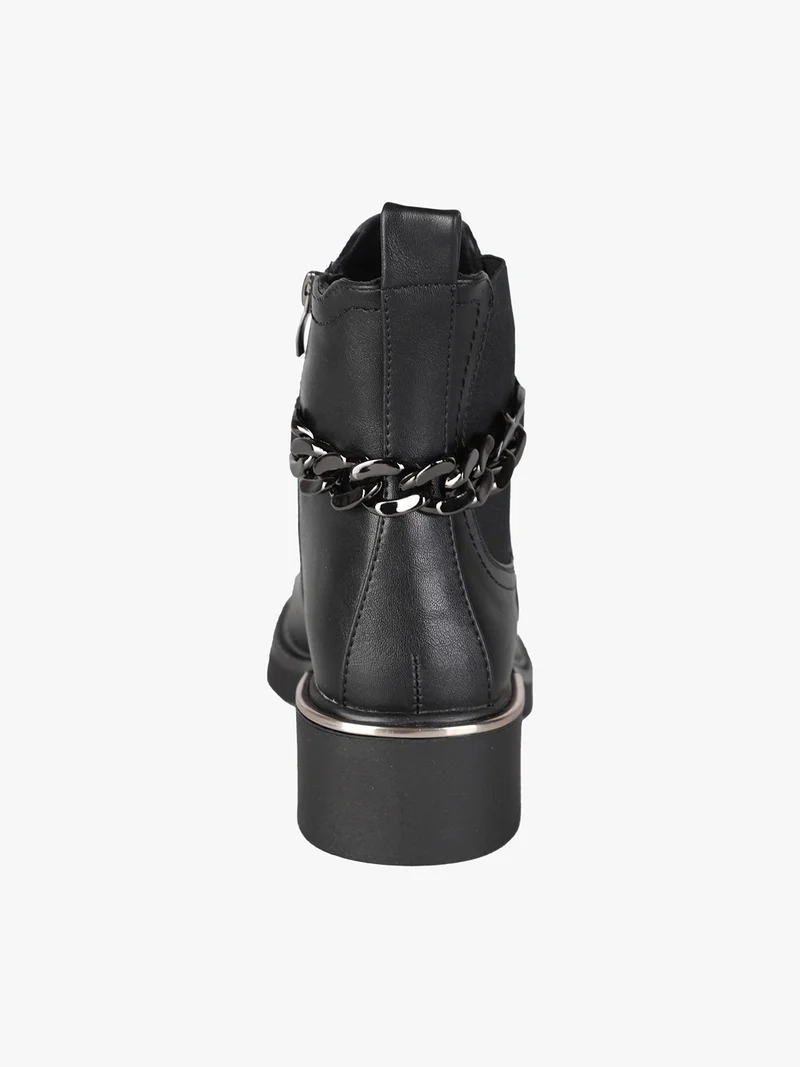 Stivaletti donna con catena - nero