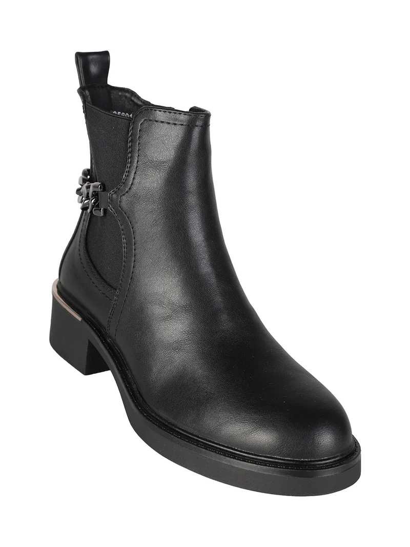 Stivaletti donna con catena - nero