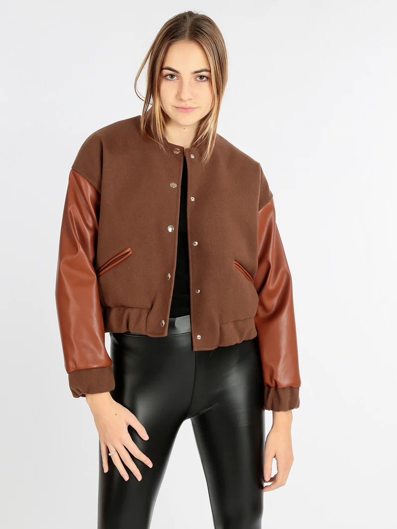 Giacca bomber da donna - marrone