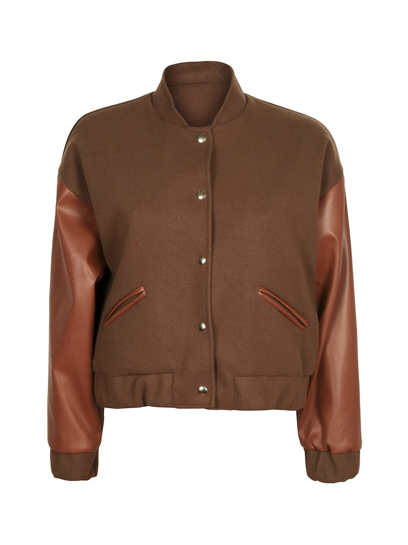 Giacca bomber da donna - marrone