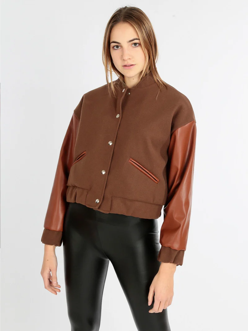 Giacca bomber da donna - marrone