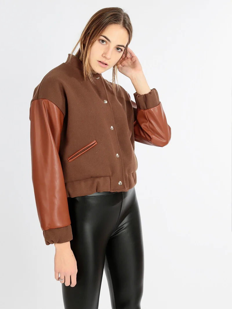 Giacca bomber da donna - marrone