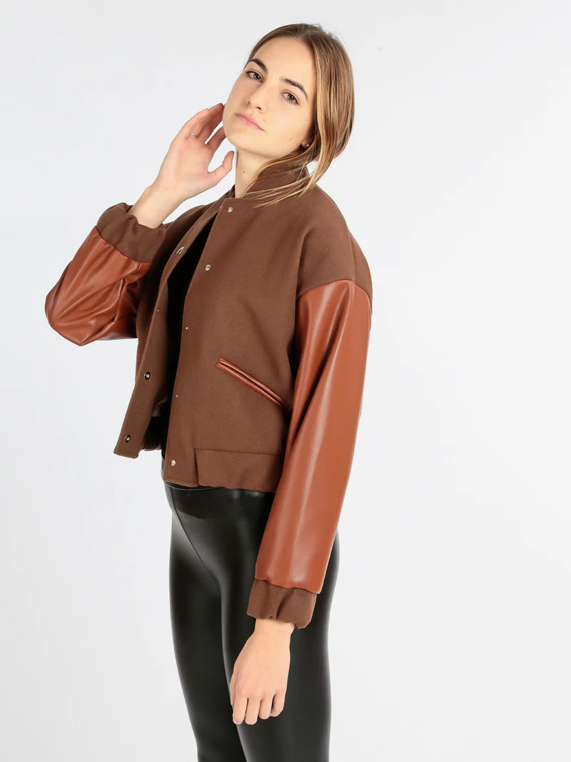 Giacca bomber da donna - marrone