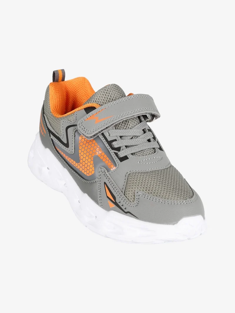 Sneakers da bambino con strappo e luci - grigio
