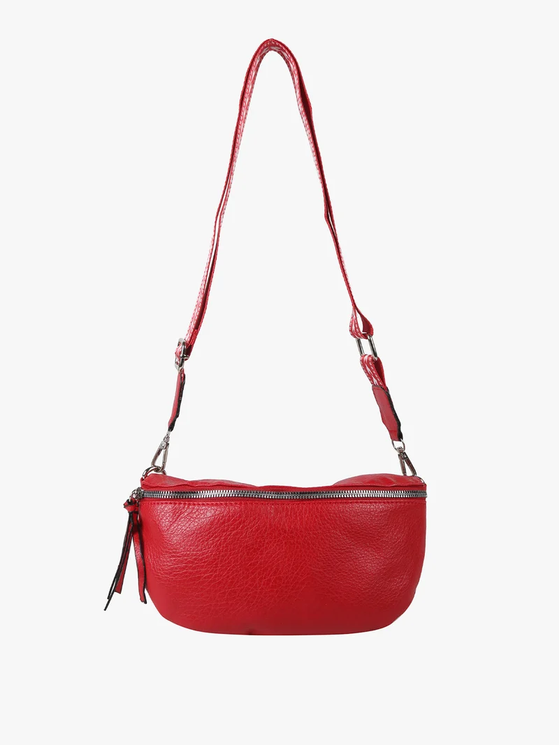 Marsupio donna in similpelle con tracolla stampata - rosso