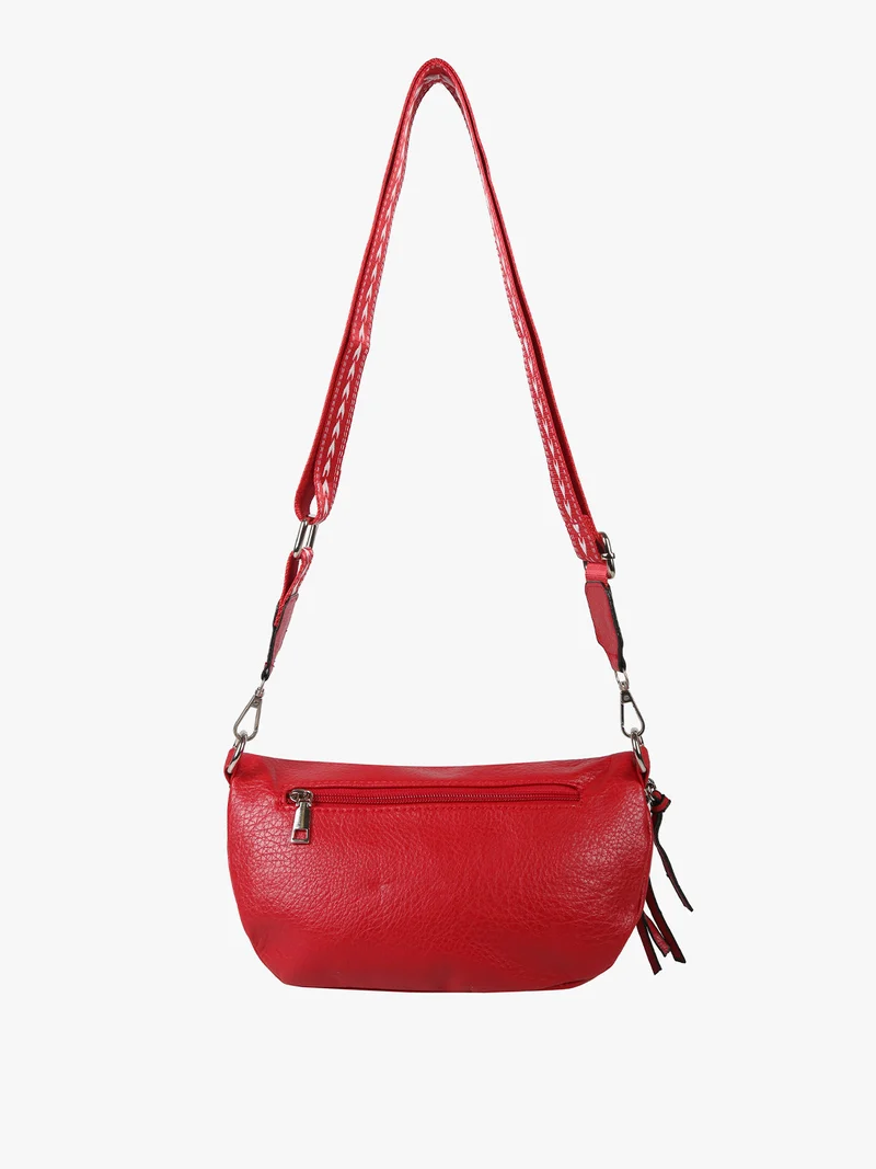 Marsupio donna in similpelle con tracolla stampata - rosso