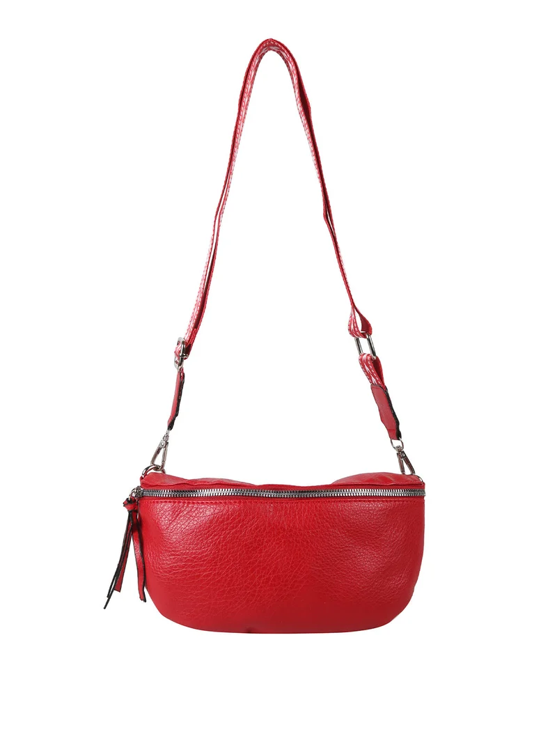 Marsupio donna in similpelle con tracolla stampata - rosso