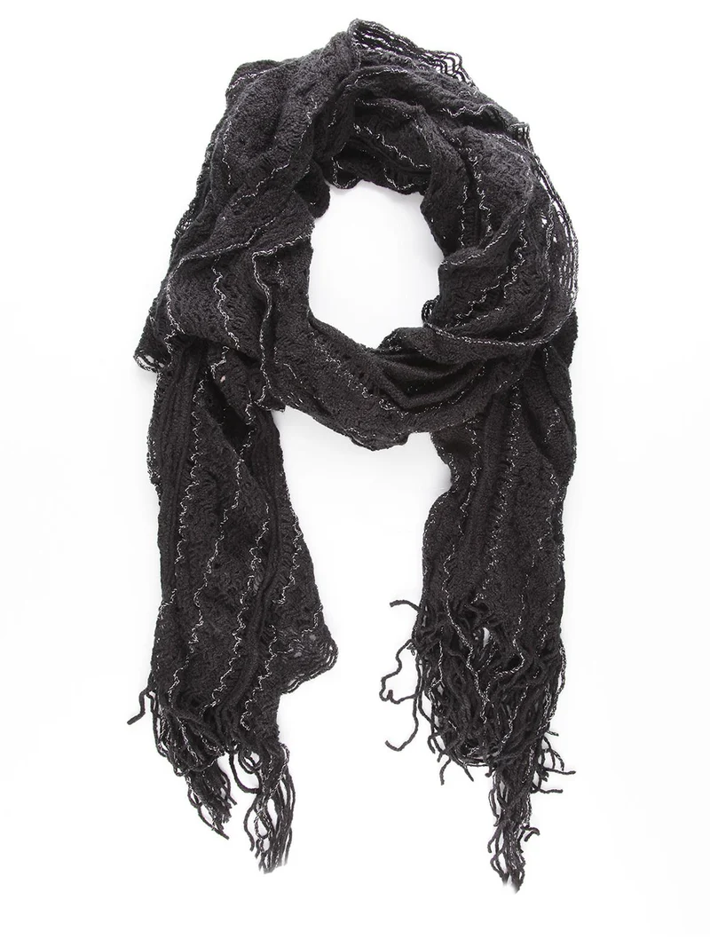 Sciarpa con inserti lurex - nero