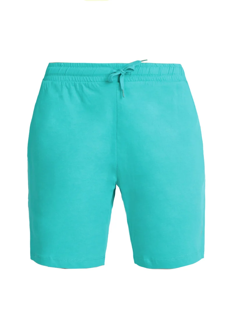 Shorts sportivi donna con coulisse - turchese