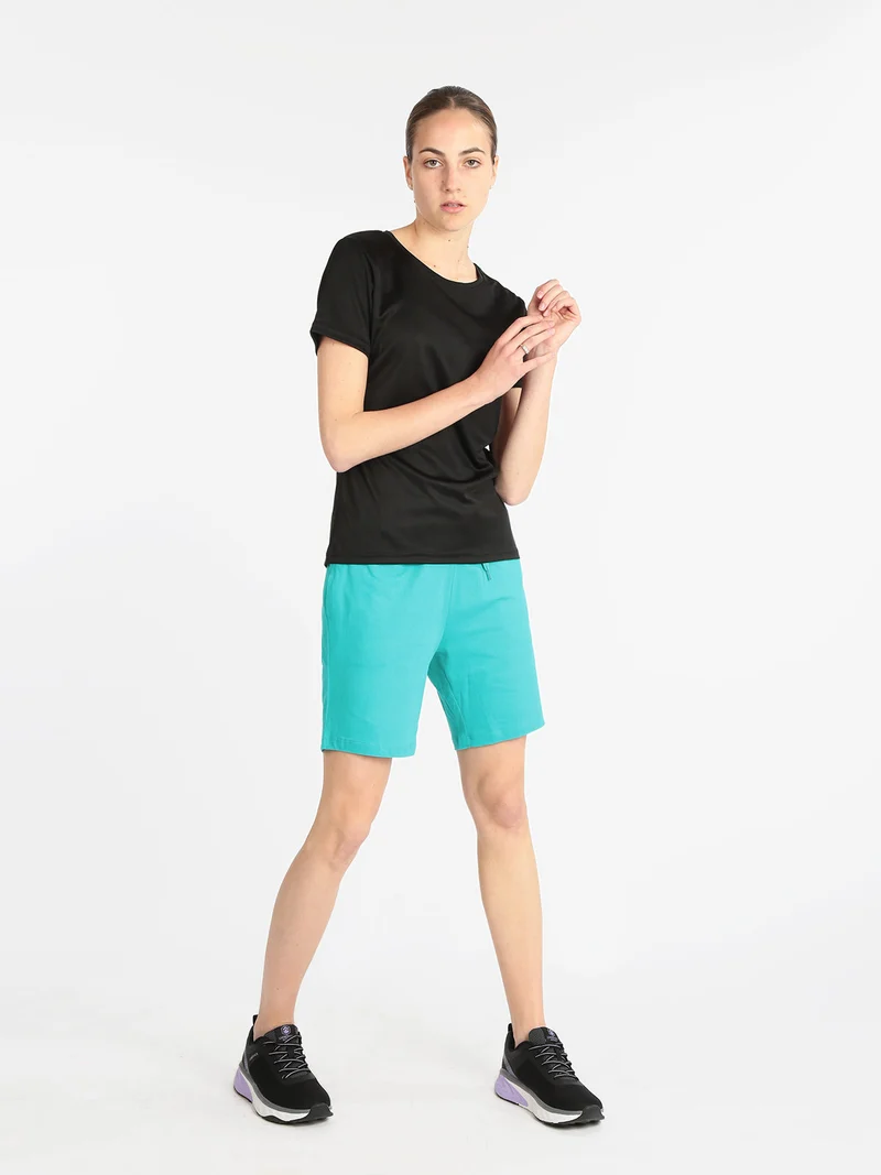 Shorts sportivi donna con coulisse - turchese