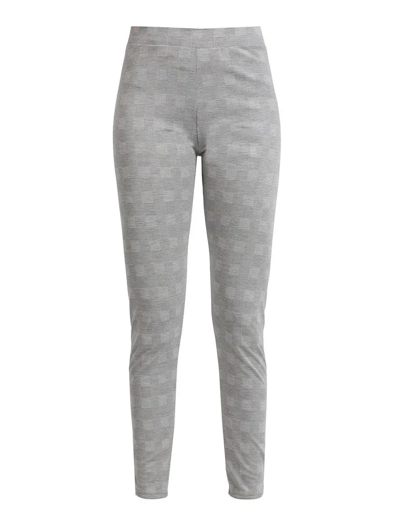 Leggings a quadri - grigio