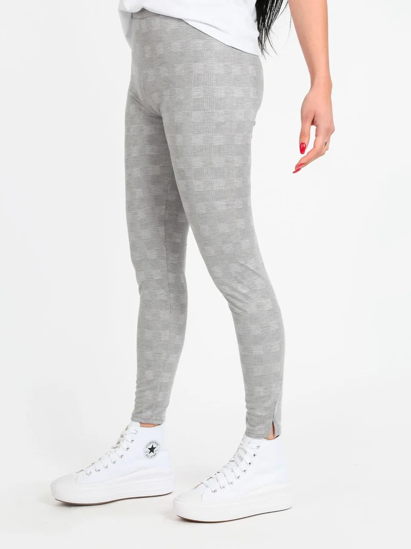 Leggings a quadri - grigio