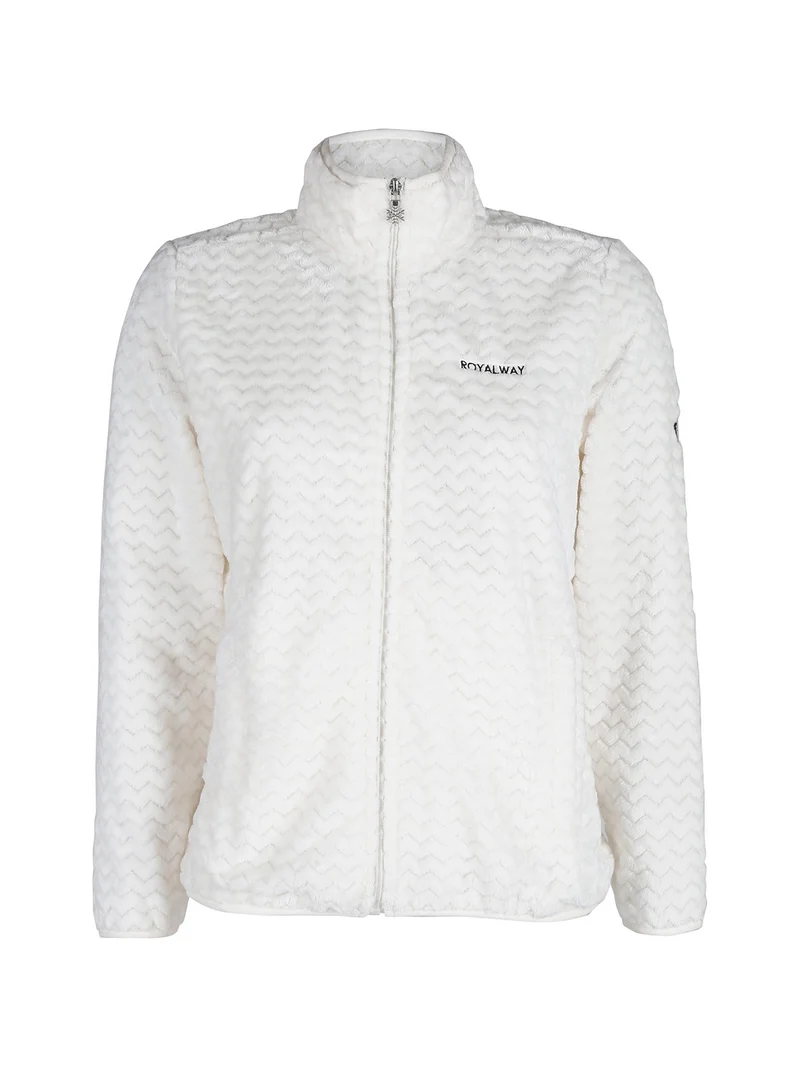 Felpa donna con zip in ecopelliccia - bianco