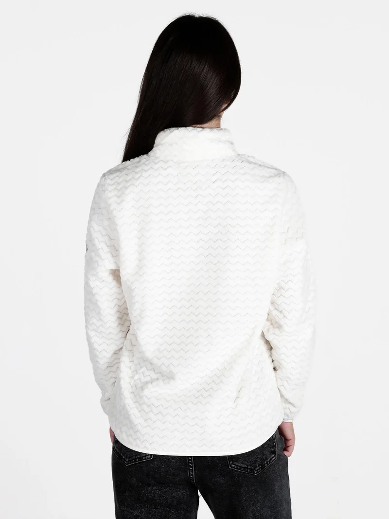 Felpa donna con zip in ecopelliccia - bianco