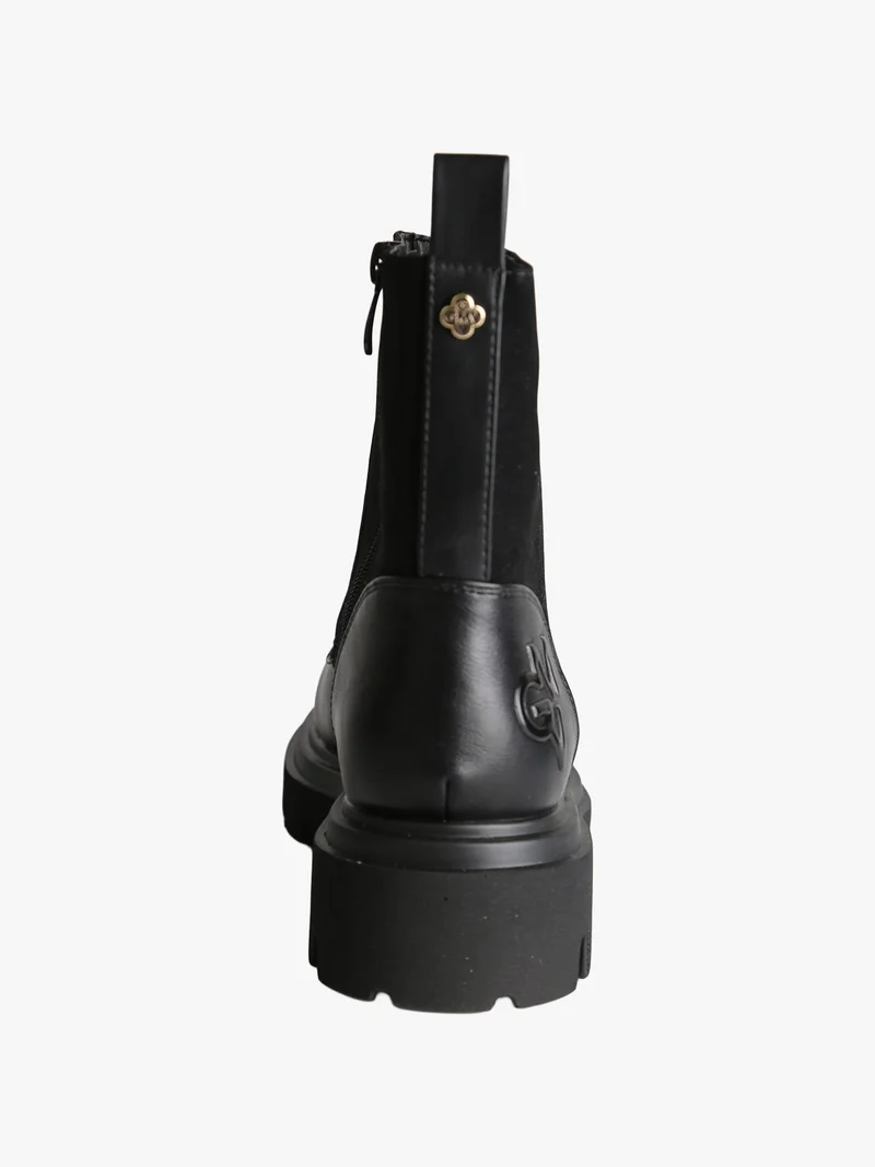 Anfibi donna chunky in ecopelle e velluto - nero