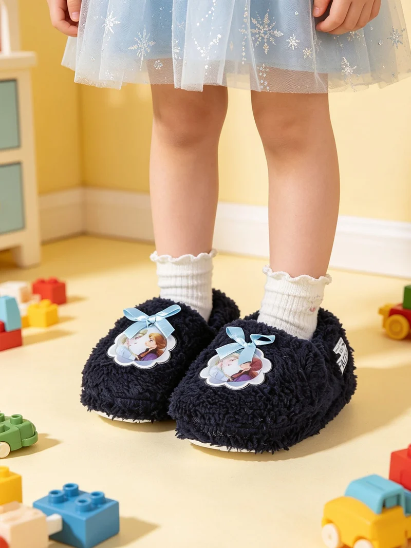 Pantofole da bambona con pelo - blu scuro