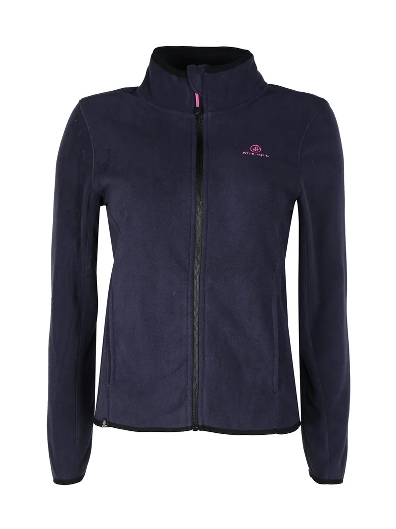 Felpa donna in pile full zip - blu scuro