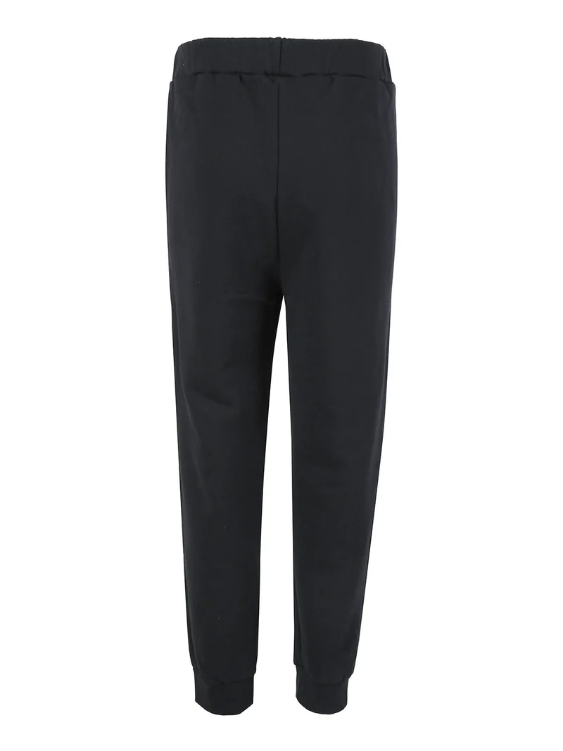 Pantaloni tuta da uomo felpati con polsini - nero