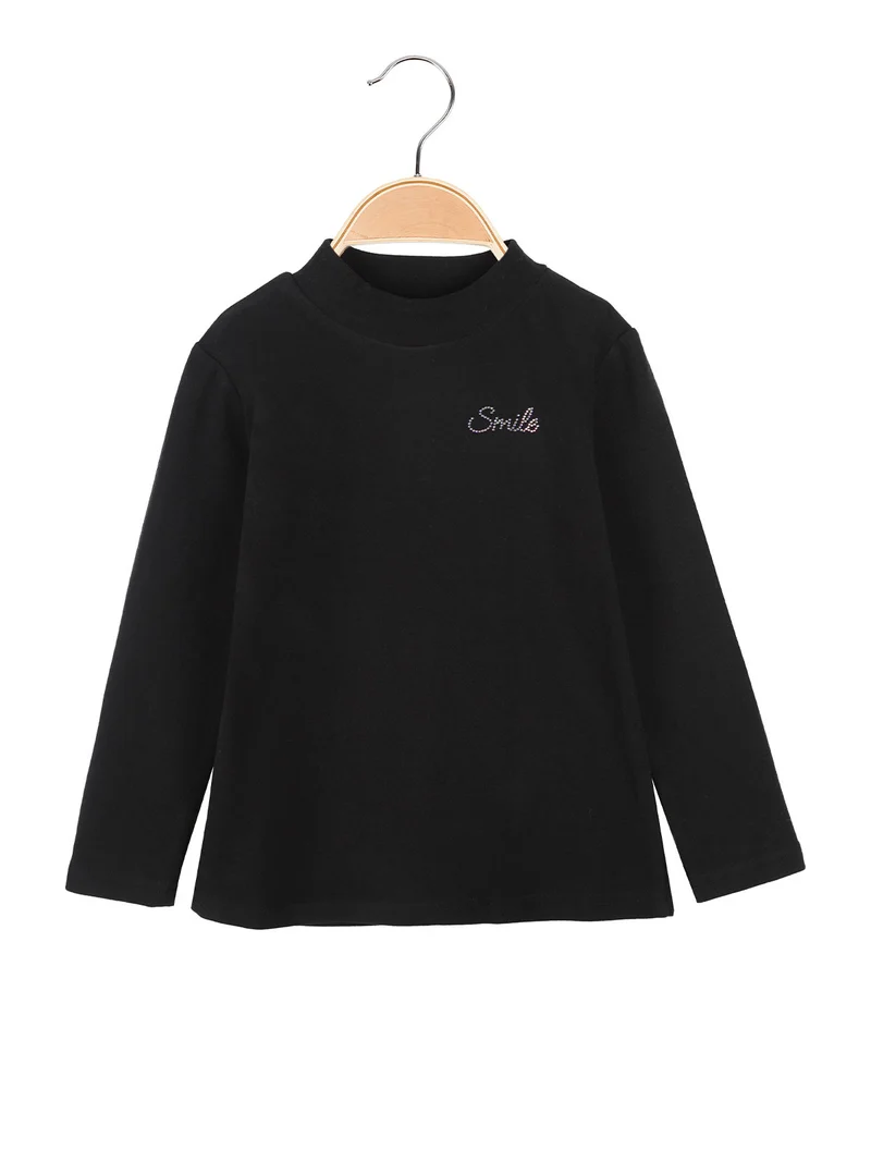 Maglia a lupetto da bambina in micro pile - nero
