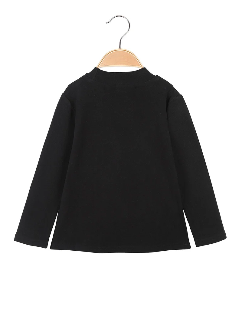 Maglia a lupetto da bambina in micro pile - nero