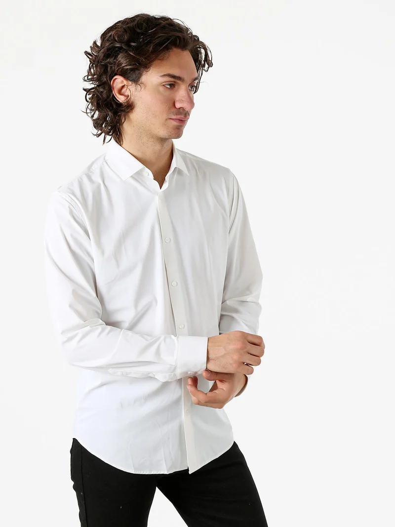 Camicia da uomo a maniche lunghe - bianco