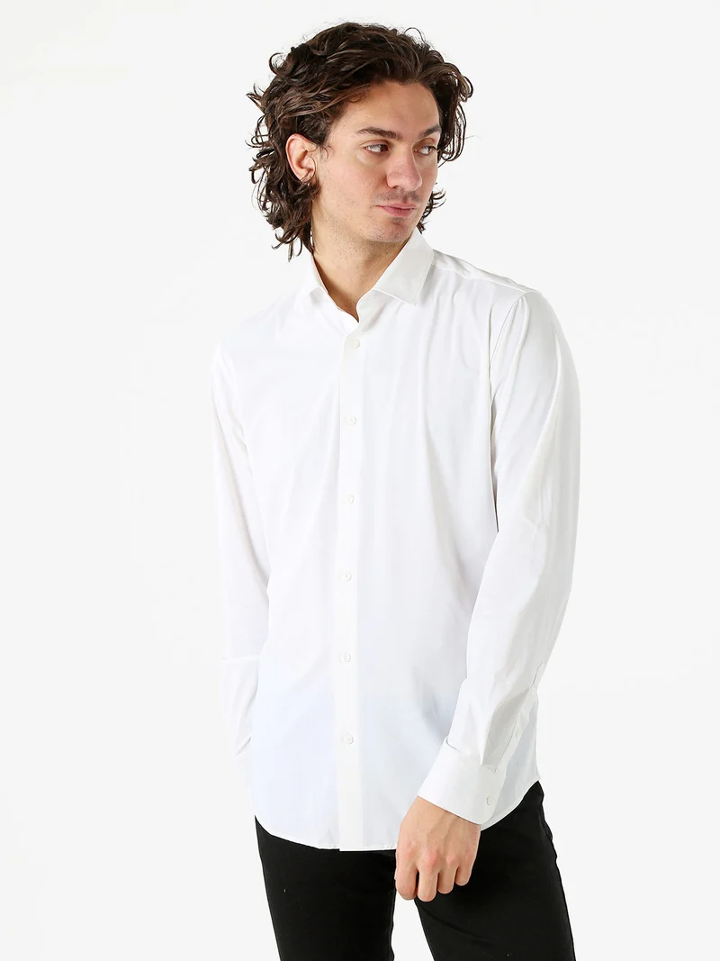 Camicia da uomo a maniche lunghe - bianco