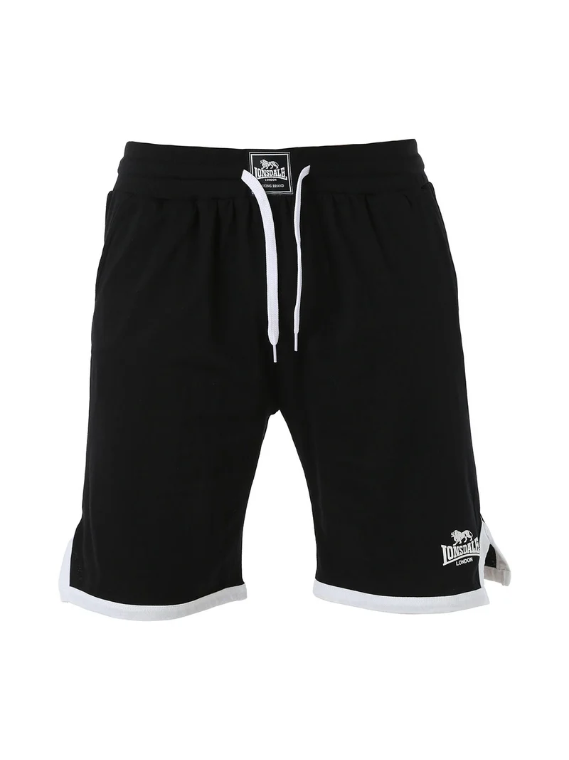 Bermuda sportivi da uomo in cotone con logo - nero