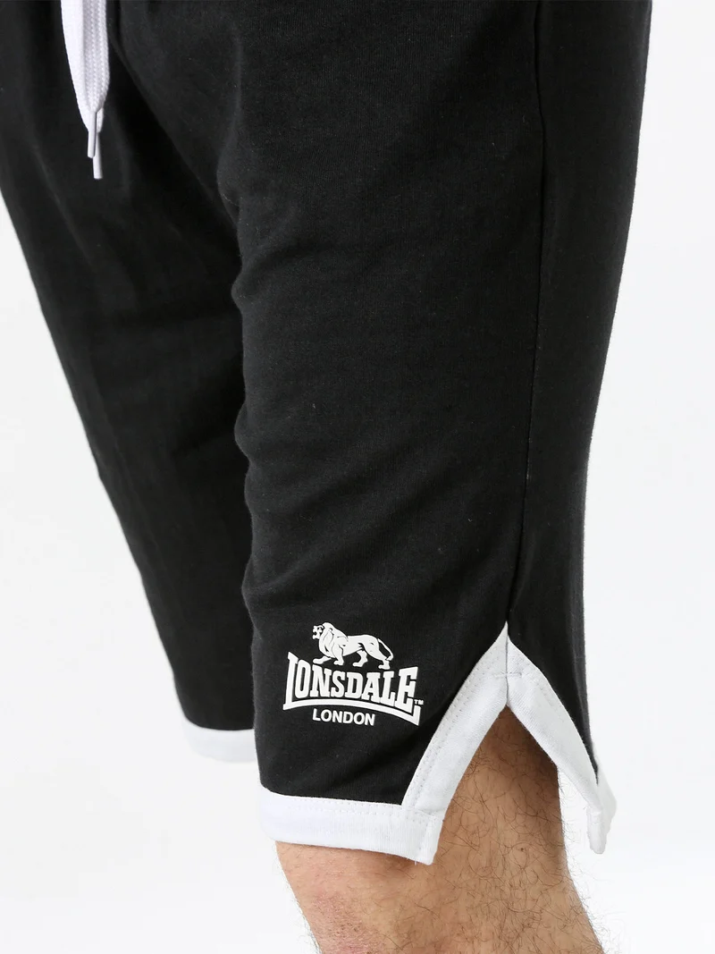 Bermuda sportivi da uomo in cotone con logo - nero
