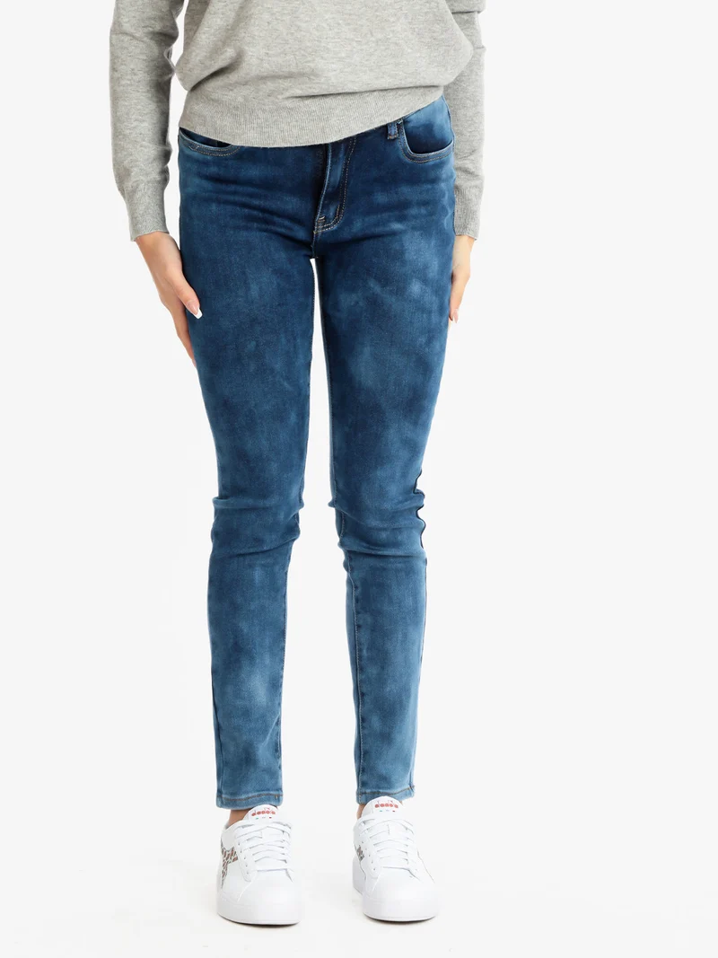Jeans elasticizzato da donna effetto slavato - jeans