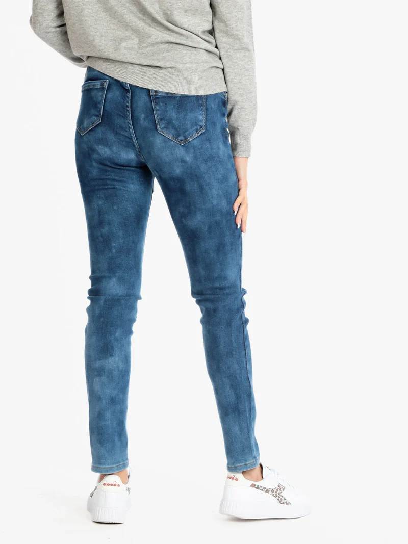 Jeans elasticizzato da donna effetto slavato - jeans