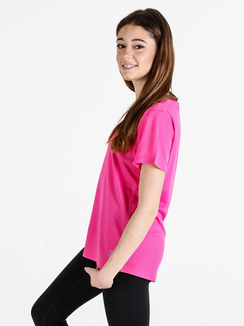T-shirt donna sportiva in tessuto traspirante - fucsia