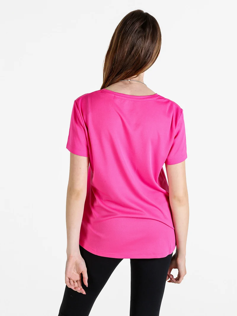 T-shirt donna sportiva in tessuto traspirante - fucsia
